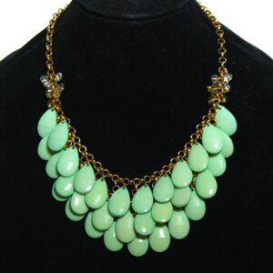Sea Green Chunky Bead Statement Bib Necklace